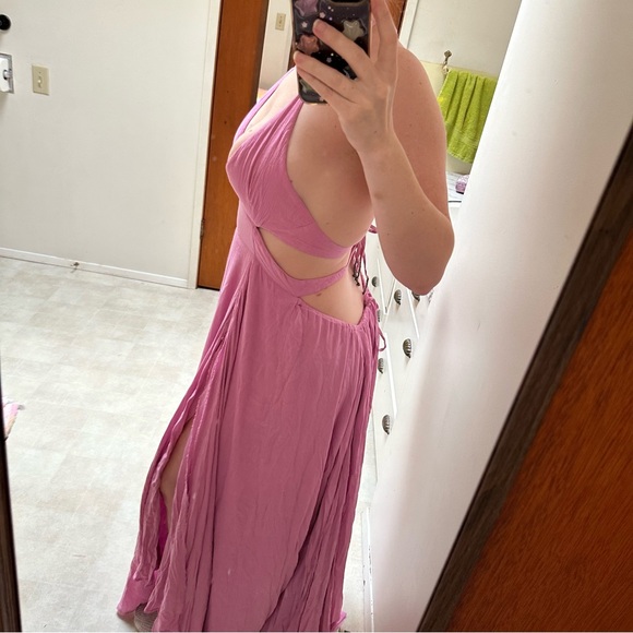 HP🫧[ Free People ] Lille Maxi Dress High Slit Beachy Boho - Picture 6 of 13